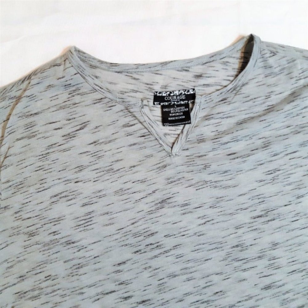 Courage CLothing Co. basic t-shirt v-neck neckline Large Gray NWOT